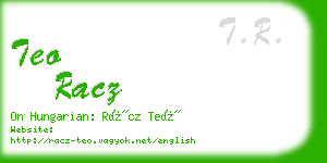 teo racz business card